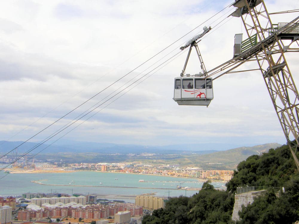 The Gibraltar cable car climbing the Rock