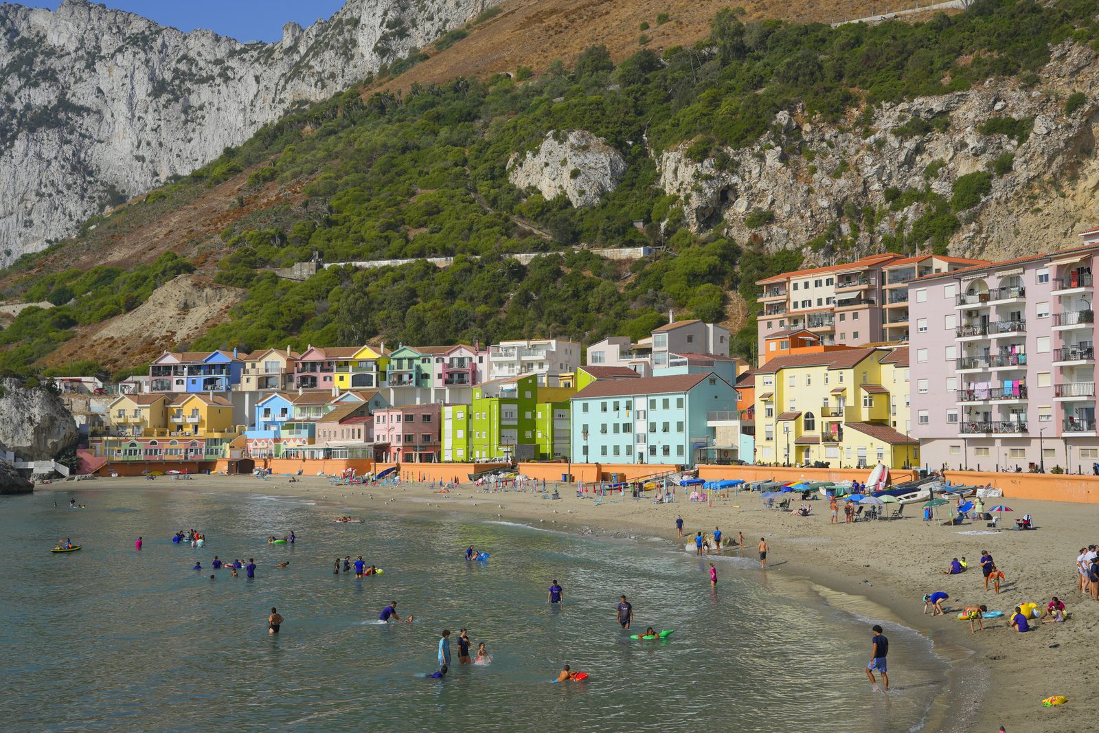 The pastel-painted seafront houses of Catalan Bay